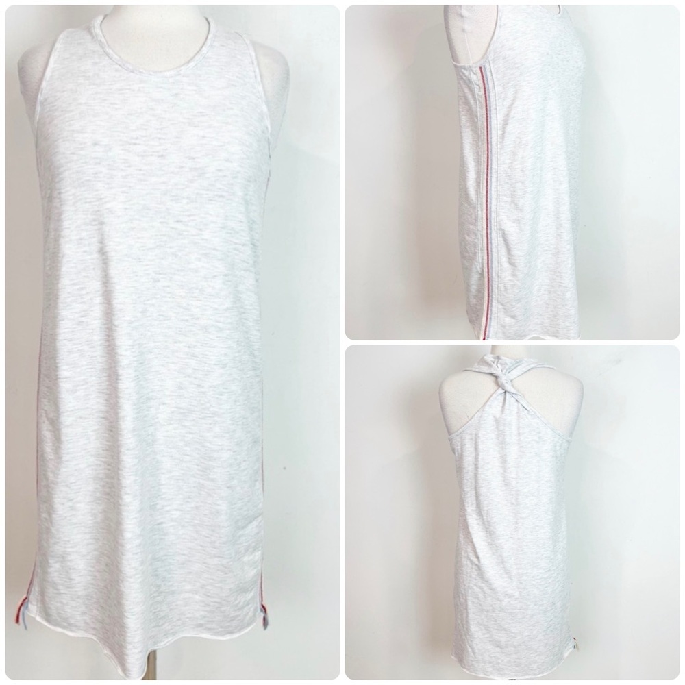 SUNDAYS GRAY TWIST RACER BACK SLEEVELESS TANK DRESS WITH STRIPES SZ 3/MEDIUM